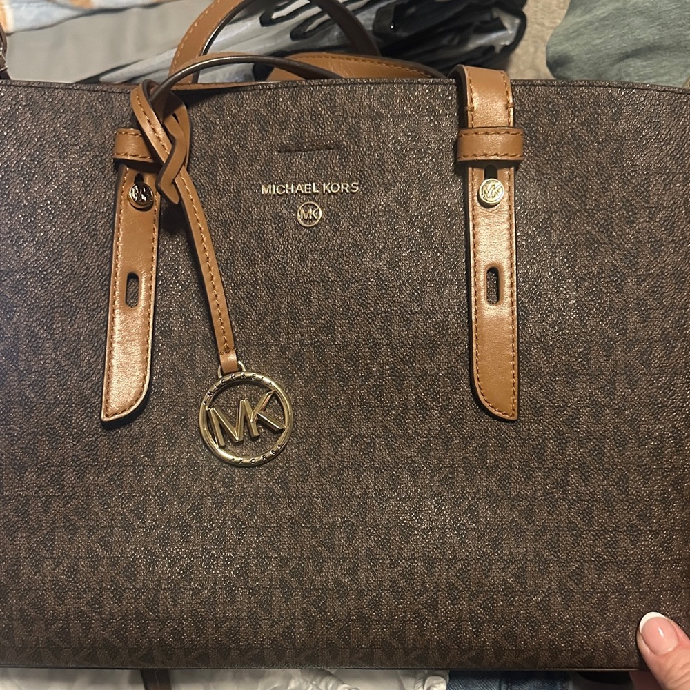 Michael Kors Brown and Tan Signature Tote